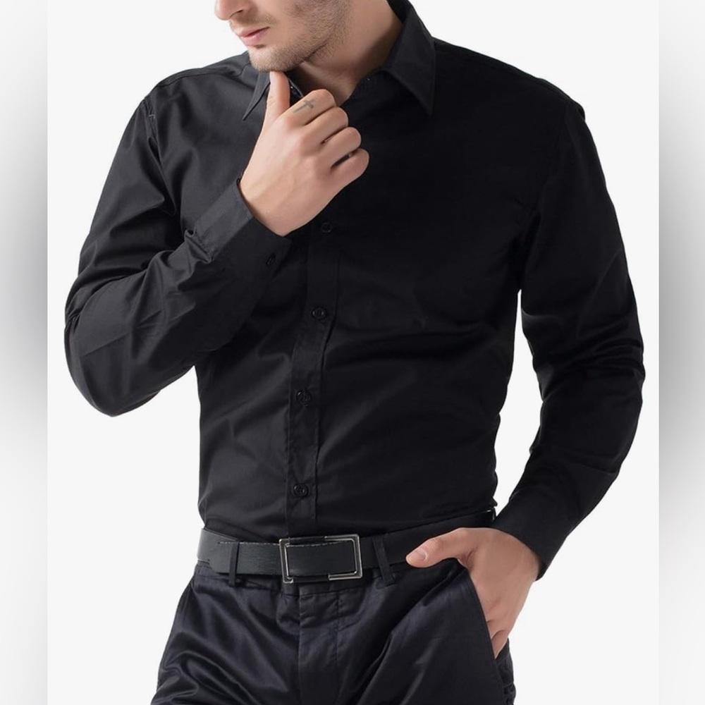 Paul Jones black button down shirt, mens small